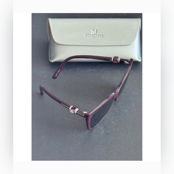 SWAROVSKI SW129 Purple Large Plastic Cat Eye Frame Sunglasses 58-16-140 READ main image 7